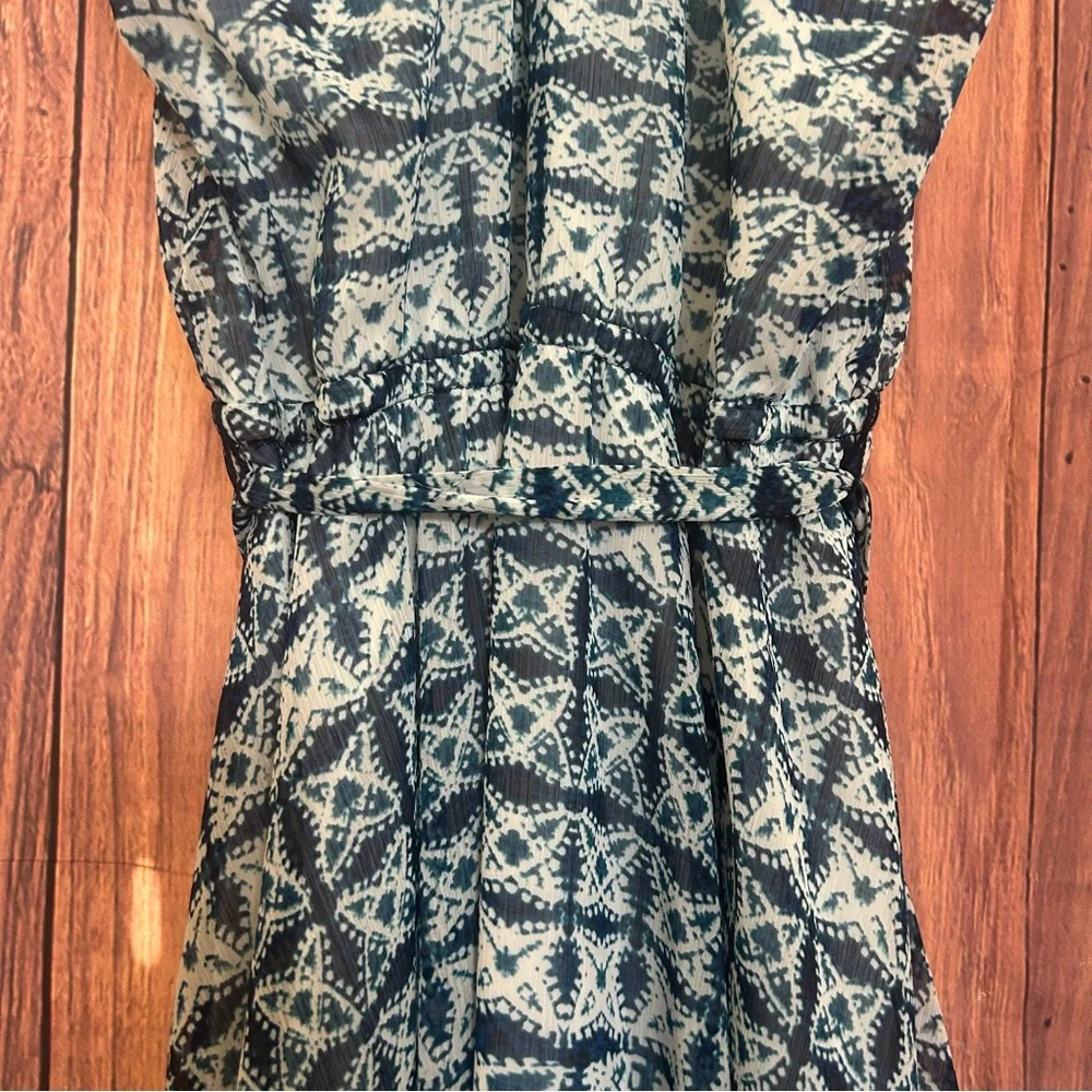 Banana Republic Printed Handkerchief Belted Midi Dress - Size M - Picture 9 of 10